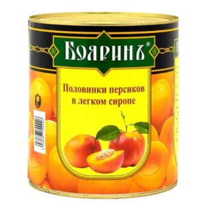 Персики в сиропе половинки 3000г Бояринъ
