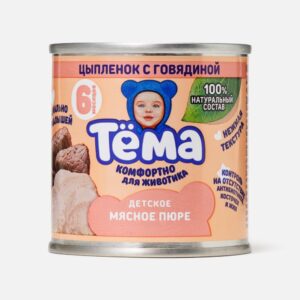Пюре мясное 90г Тема цыпленок/говядина (Тихорецкий ЗДМК) [12]