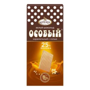 Шоколад белый 88г Особый карамельный с солью (КФ им. Крупской) [15]