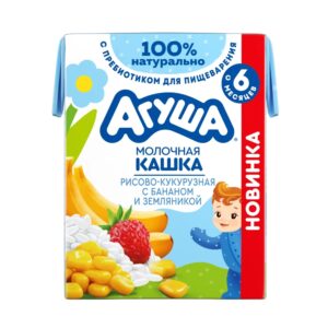 Каша кукурузно-рисовая молочная 200мл Агуша банан-земляника [10]