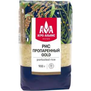Рис пропаренный Голд 900г (Агро-Альянс)