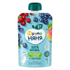 Пюре ФрутоНяня витаминный салатик с черникой