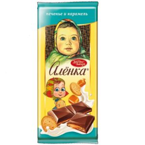 Шоколад Аленка карамельная и молочная начинка с печеньем 87г
